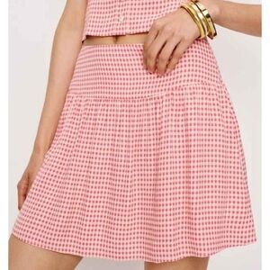 Reformation Dorothea Gingham Red skirt size 4